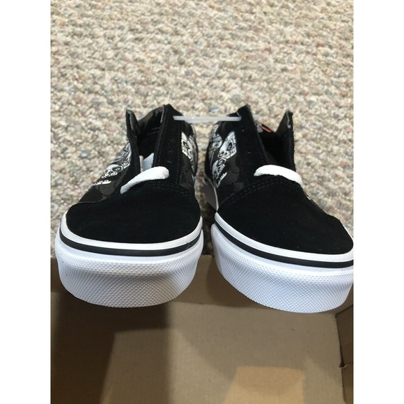 Vans Old Skool (Glossy Flame) Skulls Kids Skate Shoes Sneakers New Size 13 Black - Picture 8 of 11